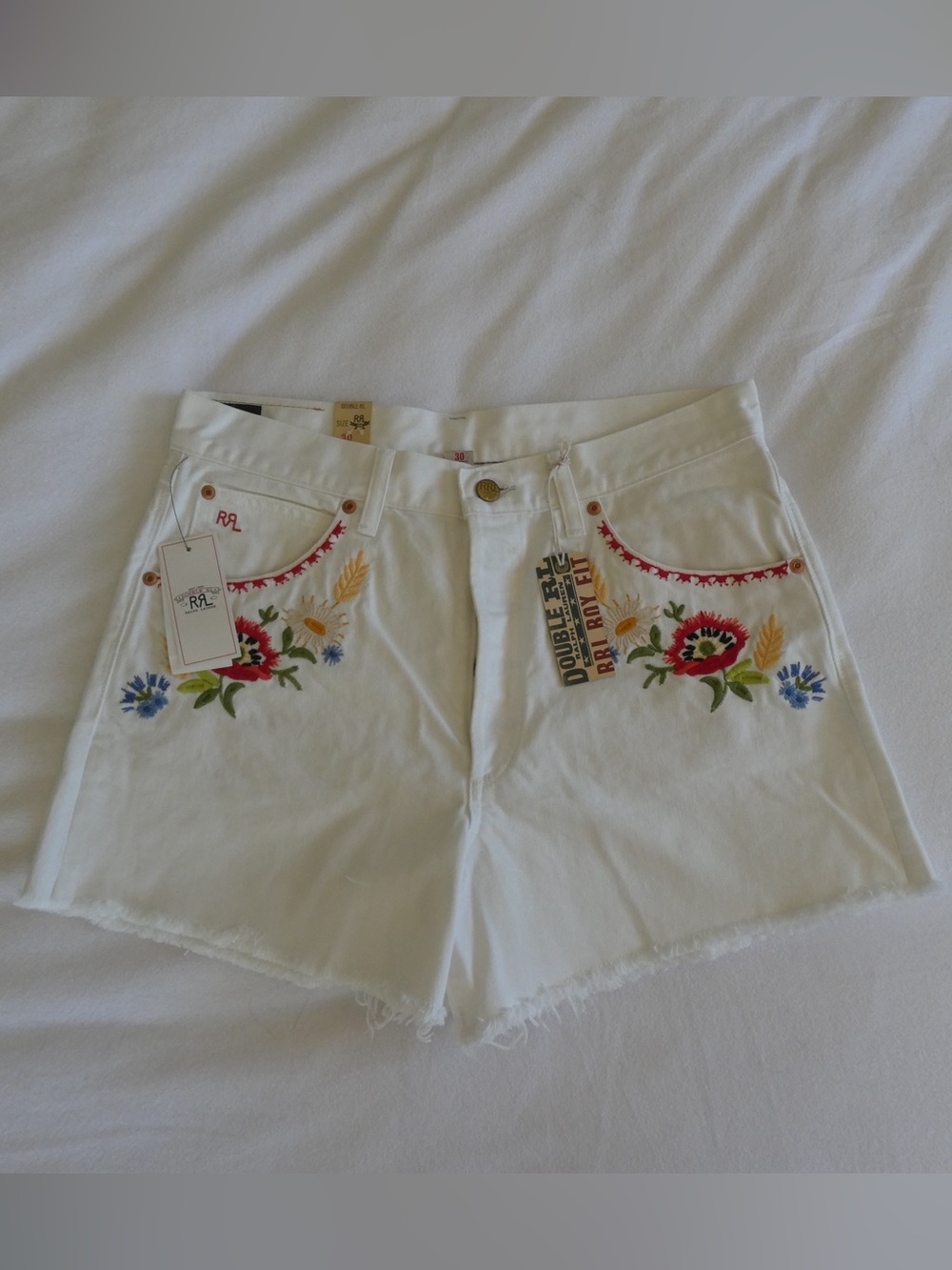 Ralph Lauren White Embroidered Shorts